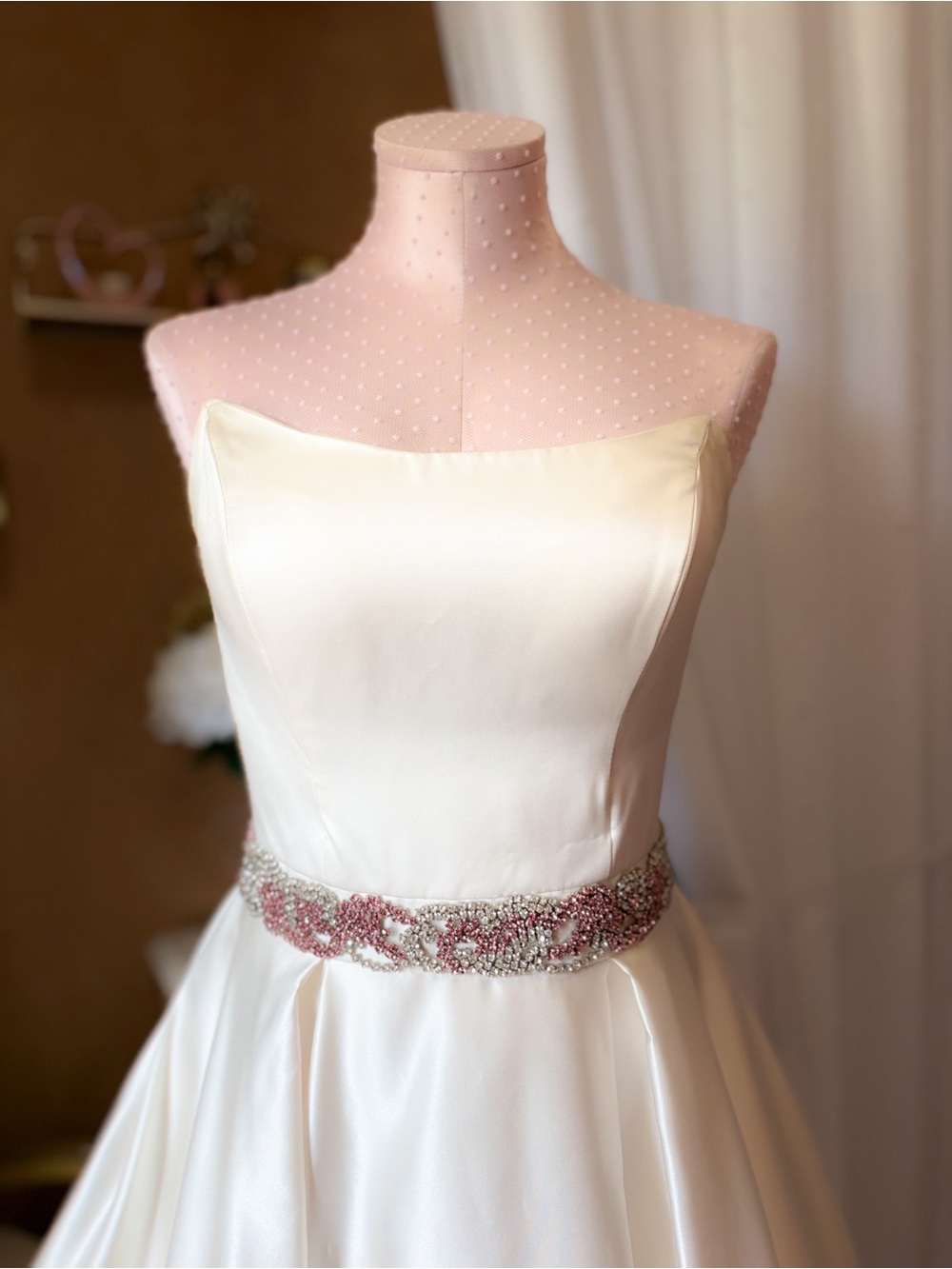 Sherri Hill Ivory Satin Ball Gown Pageant Dress Size 6